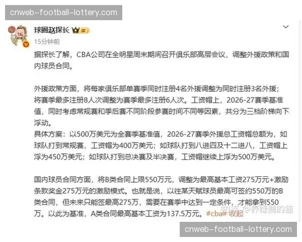 【2026年4月CBA联赛·赛事筹办·政策CBA股东会通过议案,2026-27赛季外援政策将微调